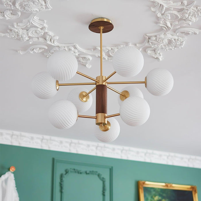 Ribbed Babble Glass Chandelier - DWHOME
