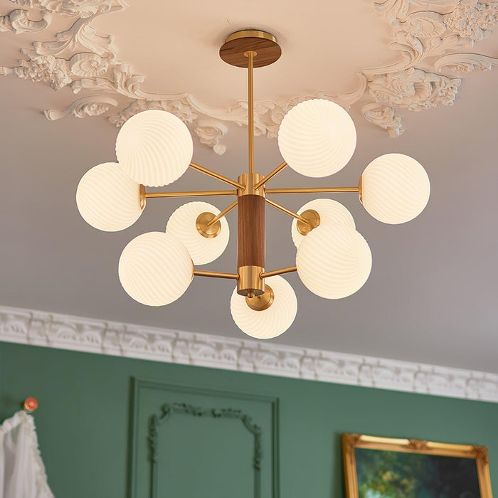 Ribbed Babble Glass Chandelier - DWHOME