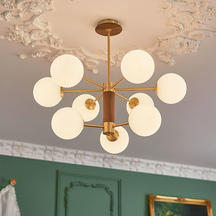 Ribbed Babble Glass Chandelier - DWHOME