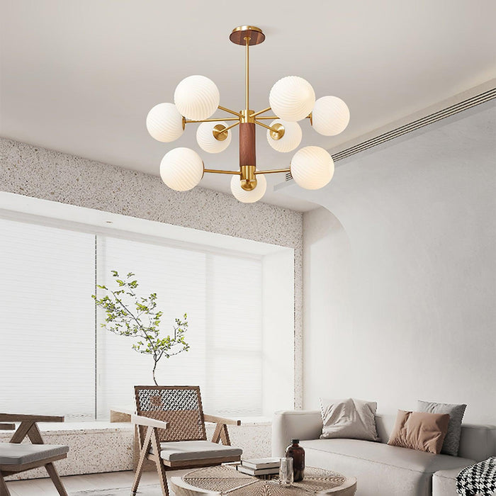 Ribbed Babble Glass Chandelier - DWHOME