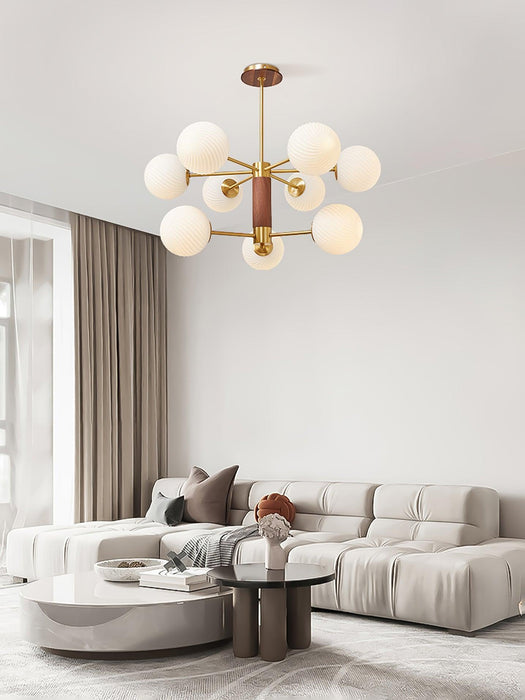 Ribbed Babble Glass Chandelier - DWHOME