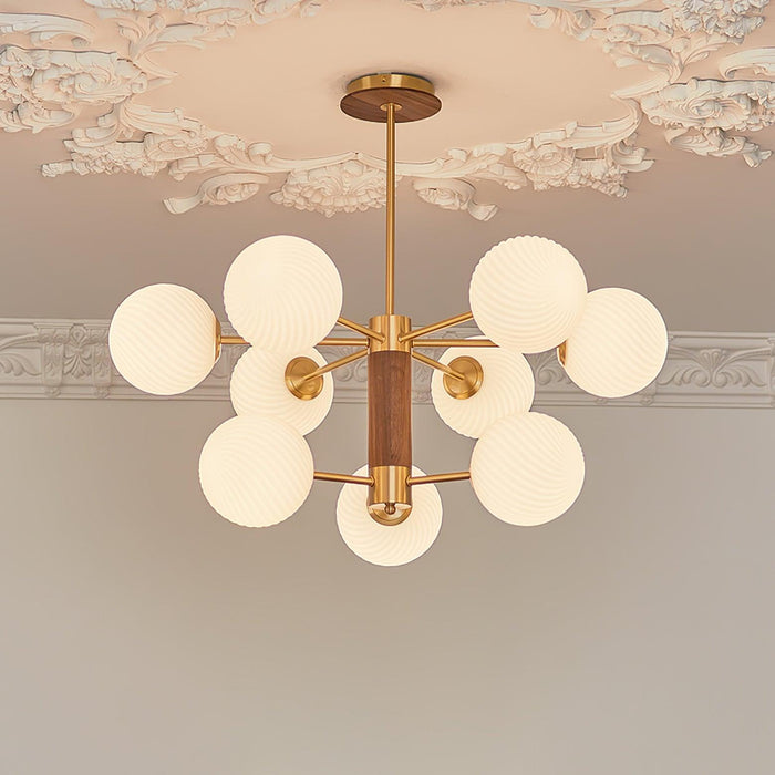 Ribbed Babble Glass Chandelier - DWHOME