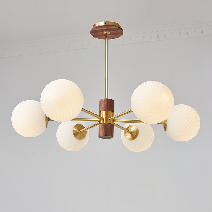 Ribbed Babble Glass Chandelier - DWHOME