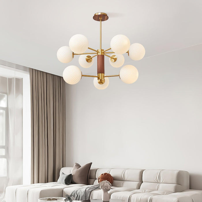 Ribbed Babble Glass Chandelier - DWHOME