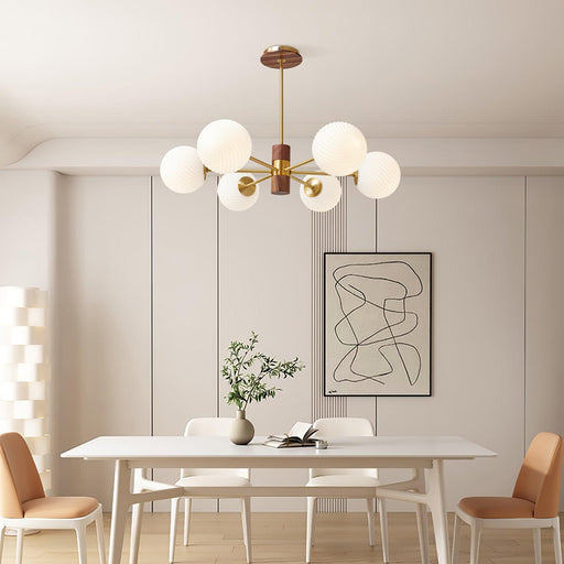 Ribbed Babble Glass Chandelier-DWHOME