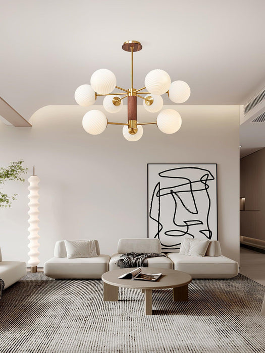Ribbed Babble Glass Chandelier - DWHOME