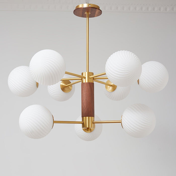 Ribbed Babble Glass Chandelier - DWHOME