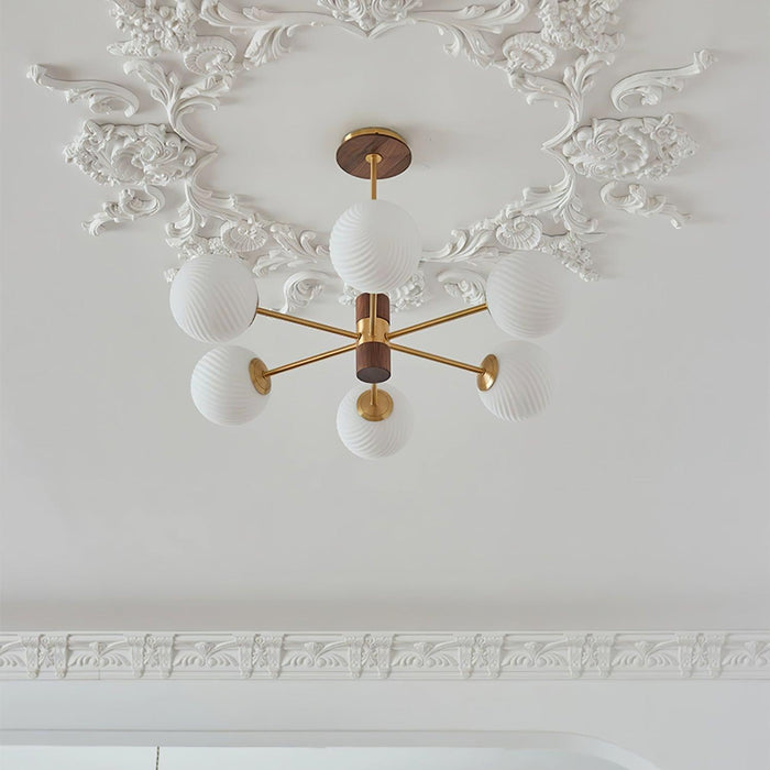 Ribbed Babble Glass Chandelier - DWHOME