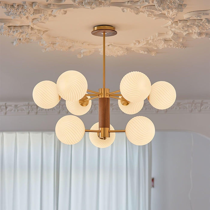Ribbed Babble Glass Chandelier - DWHOME