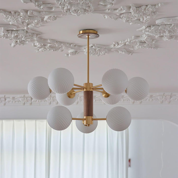 Ribbed Babble Glass Chandelier - DWHOME