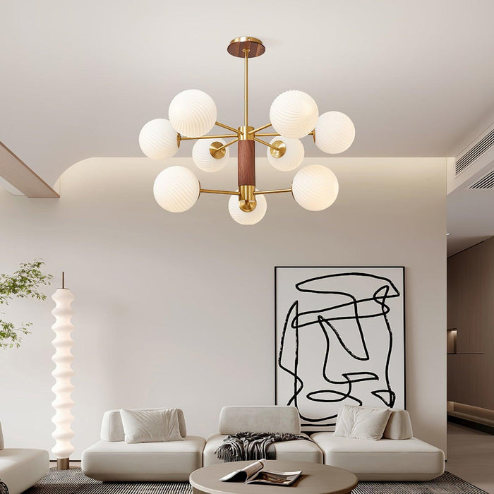 Ribbed Babble Glass Chandelier - DWHOME