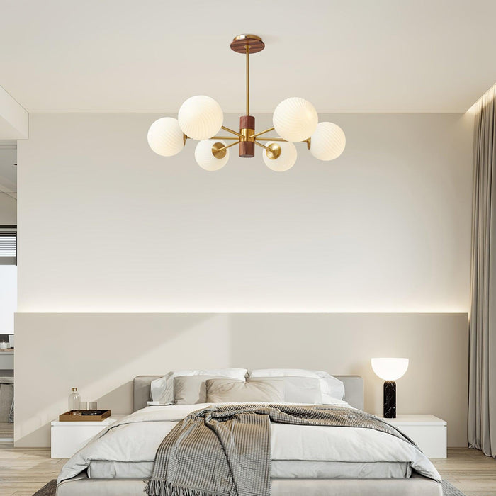 Ribbed Babble Glass Chandelier - DWHOME