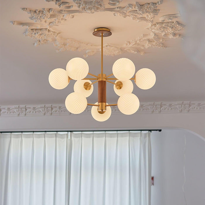Ribbed Babble Glass Chandelier - DWHOME
