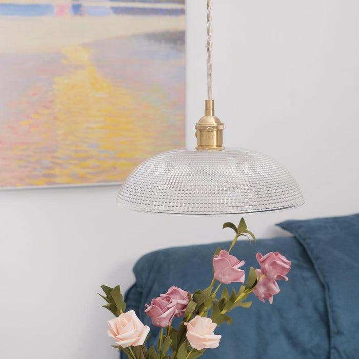 Ribbed Spiral Pendant Light-DWHOME