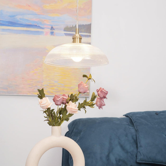Ribbed Spiral Pendant Light-DWHOME