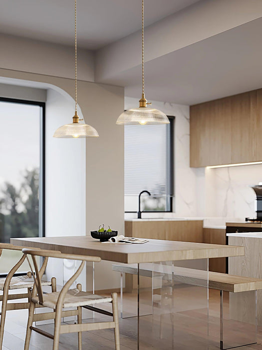 Ribbed Spiral Pendant Light-DWHOME