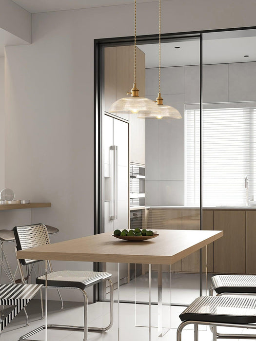 Ribbed Spiral Pendant Swag Light - DWHOME