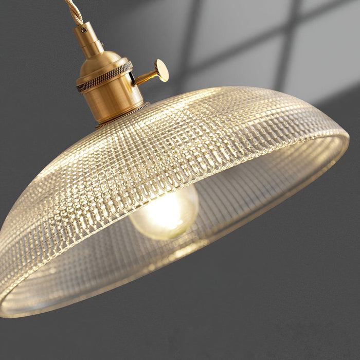 Ribbed Spiral Pendant Light-DWHOME