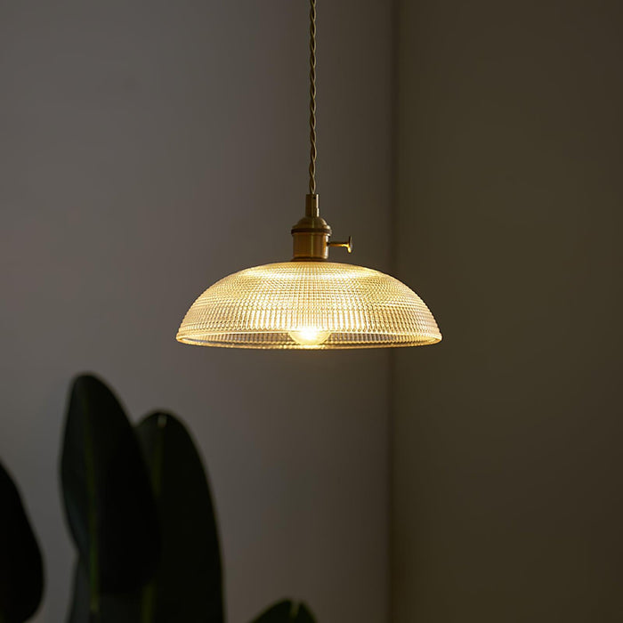 Ribbed Spiral Pendant Light-DWHOME