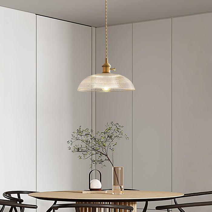 Ribbed Spiral Pendant Light-DWHOME