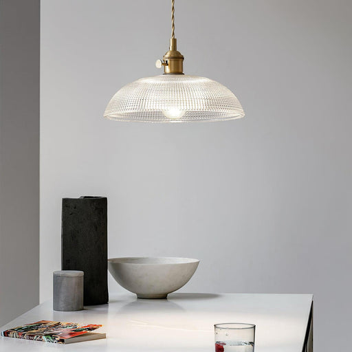 Ribbed Spiral Pendant Light-DWHOME
