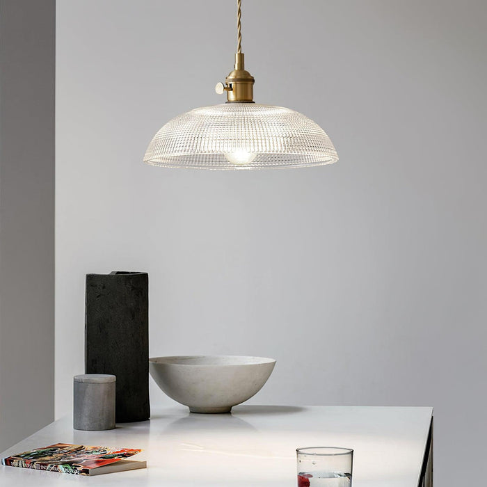 Ribbed Spiral Pendant Light-DWHOME