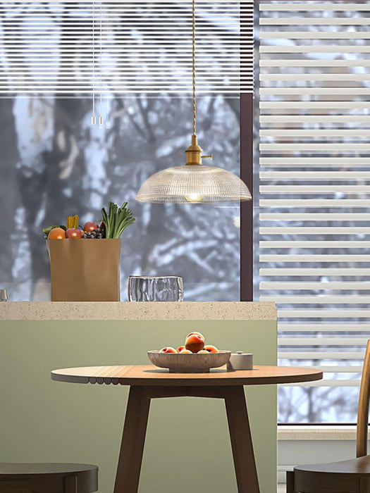 Ribbed Spiral Pendant Light-DWHOME