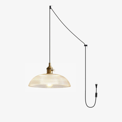 Ribbed Spiral Pendant Swag Light-DWHOME