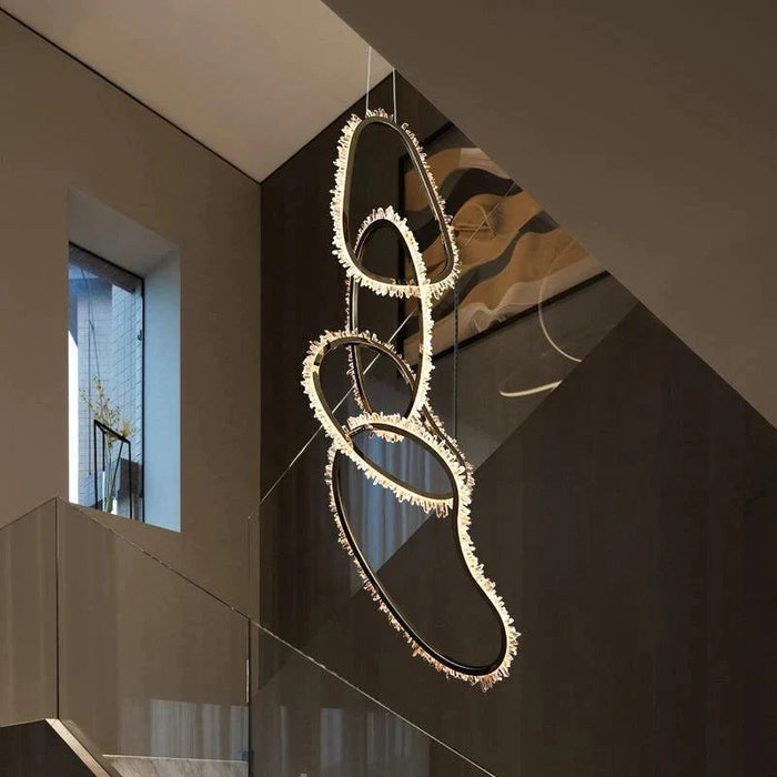 Kevyn Modern Rock Crystal Irregular Living Room Chandelier, Staircase Chandelier-DWHOME