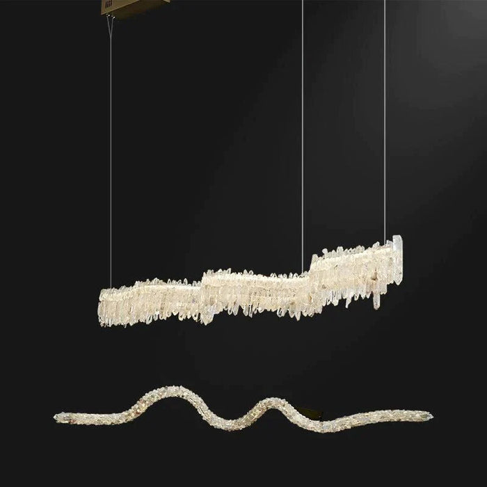 Patton Modern Rock Crystal Linear Chandelier,Island Chandelier-DWHOME