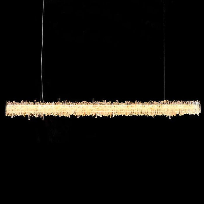 Patton Modern Rock Crystal Linear Chandelier,Island Chandelier-DWHOME