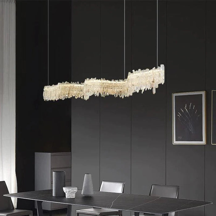 Patton Modern Rock Crystal Linear Chandelier,Island Chandelier-DWHOME