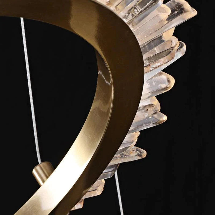 Cervine Modern Rock Crystal Ring Round Chandelier Cluster-DWHOME