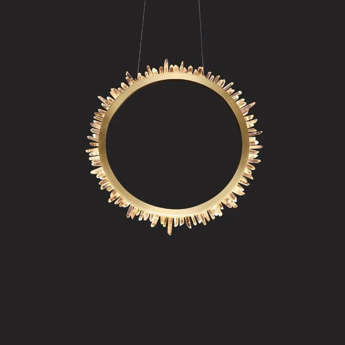 Cervine Modern Rock Crystal Ring Round Chandelier Cluster-DWHOME