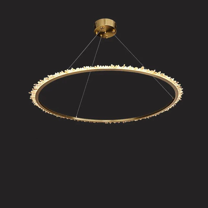 Cervine Modern Rock Crystal Ring Round Chandelier Cluster-DWHOME