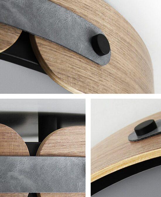 Rondale Scandinavian Leather Strapped Wooden Ceiling Lamp-DWHOME