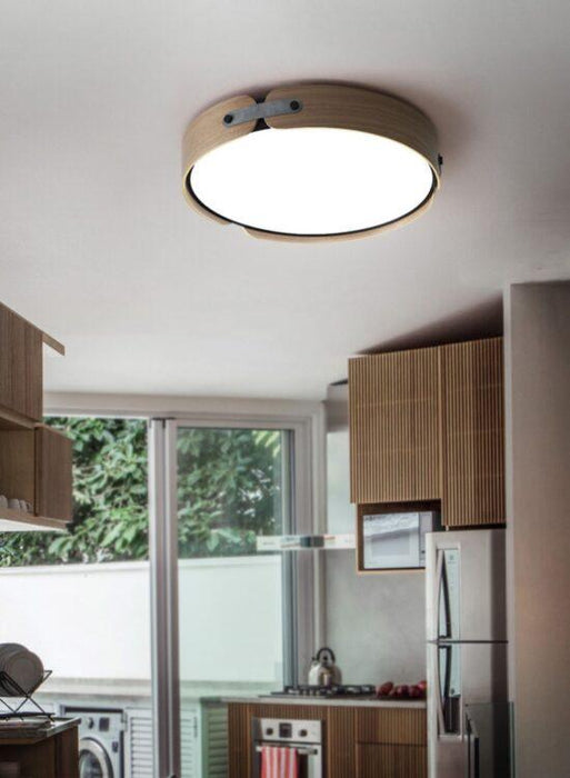 Rondale Scandinavian Leather Strapped Wooden Ceiling Lamp-DWHOME