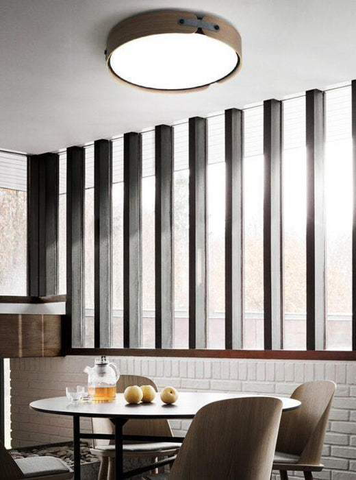 Rondale Scandinavian Leather Strapped Wooden Ceiling Lamp-DWHOME