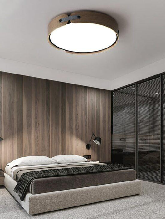 Rondale Scandinavian Leather Strapped Wooden Ceiling Lamp-DWHOME