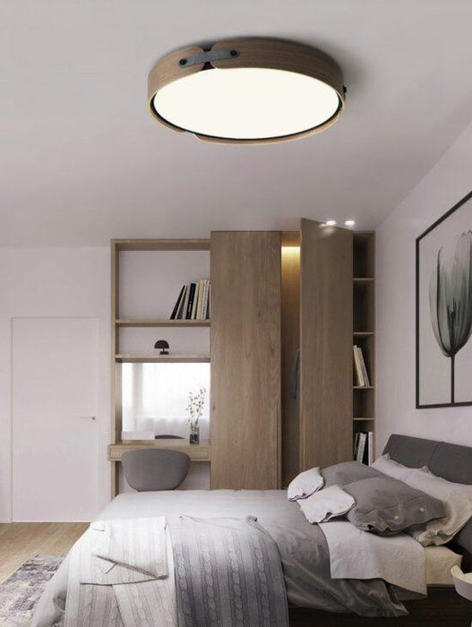 Rondale Scandinavian Leather Strapped Wooden Ceiling Lamp-DWHOME