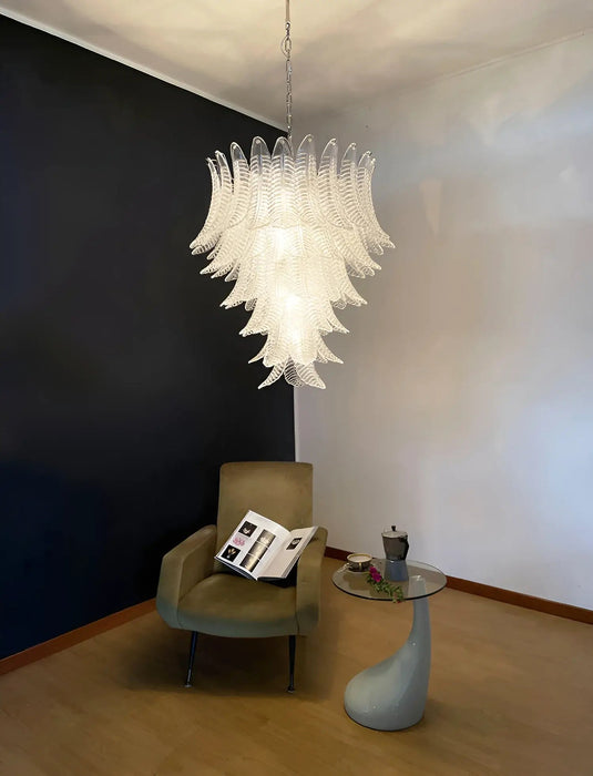 Rosalind Murano Clear Glass Chandelier-DWHOME