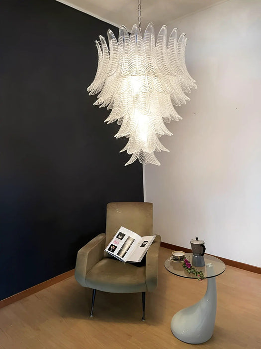 Rosalind Murano Clear Glass Chandelier-DWHOME