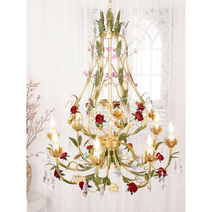 Rose Flowers Chandelier-DWHOME