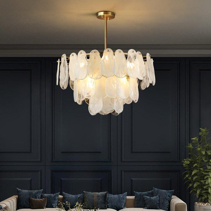 Round Cloud Glass Chandelier-DWHOME