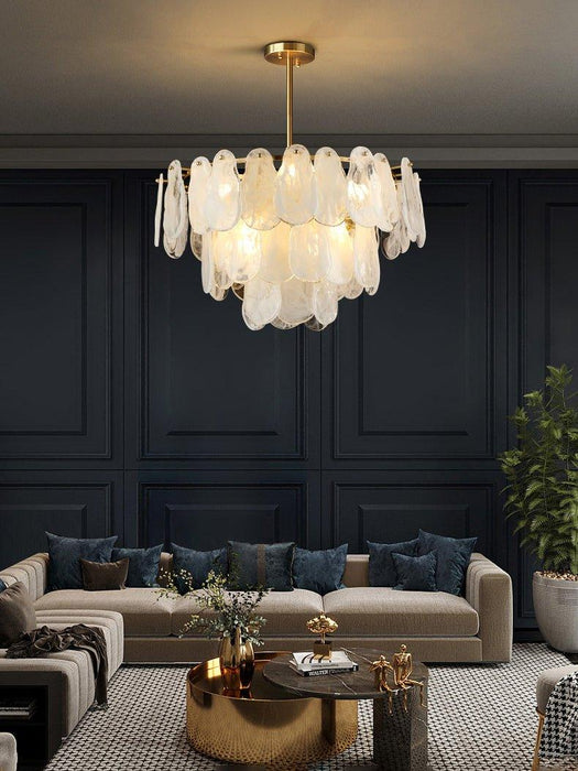 Round Cloud Glass Chandelier-DWHOME