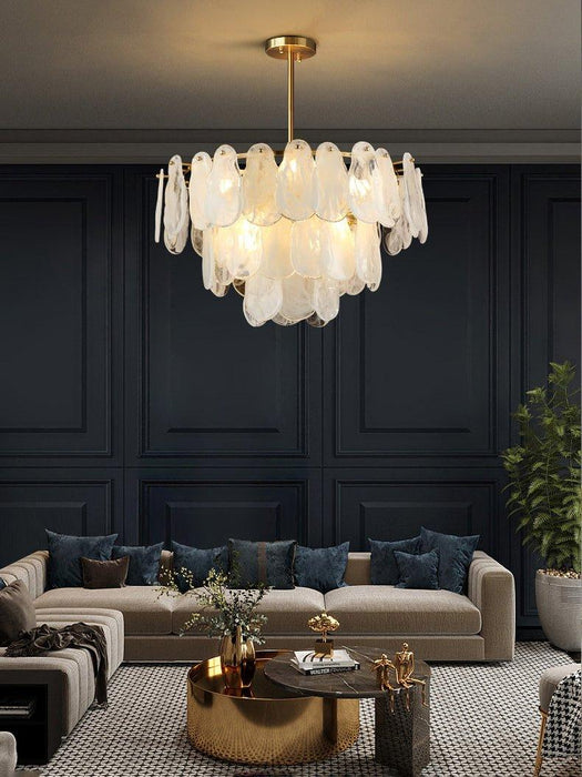 Round Cloud Glass Chandelier-DWHOME