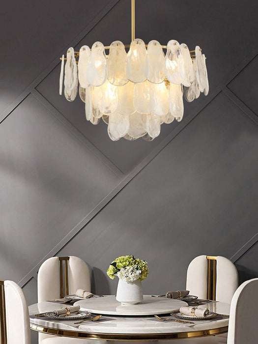 Round Cloud Glass Chandelier-DWHOME