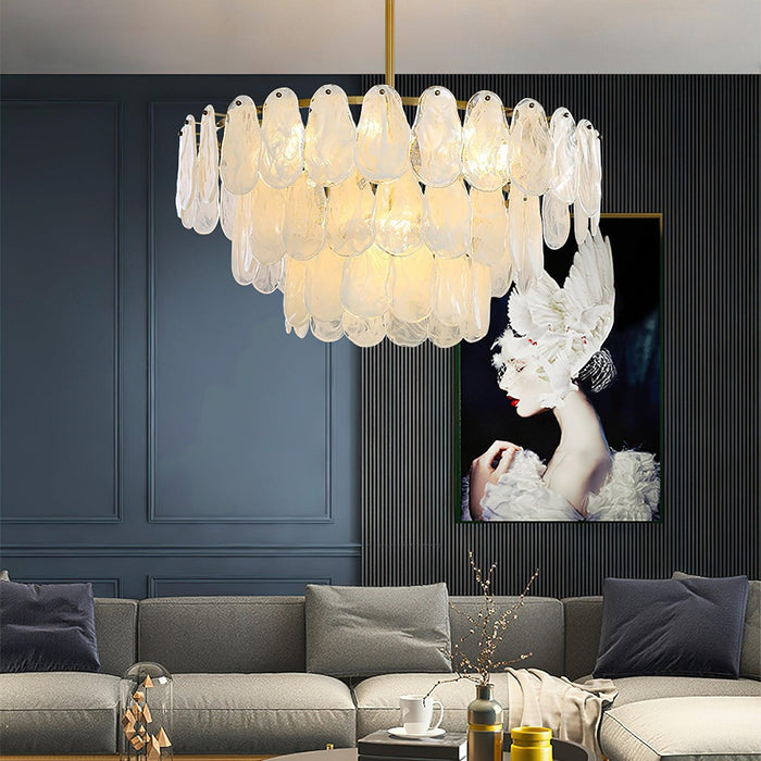 Round Cloud Glass Chandelier-DWHOME