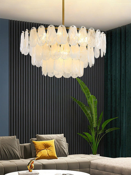 Round Cloud Glass Chandelier-DWHOME
