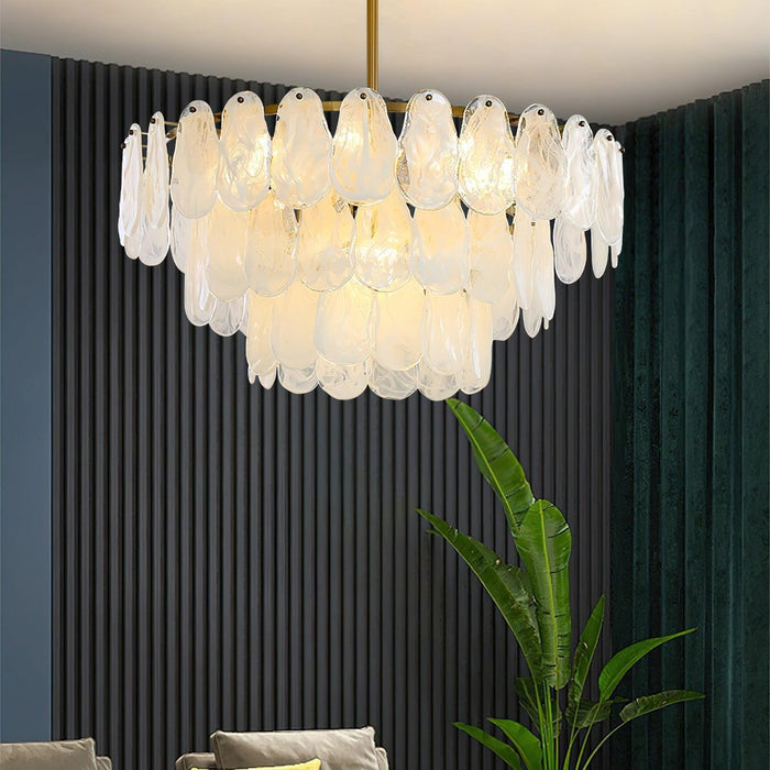 Round Cloud Glass Chandelier-DWHOME
